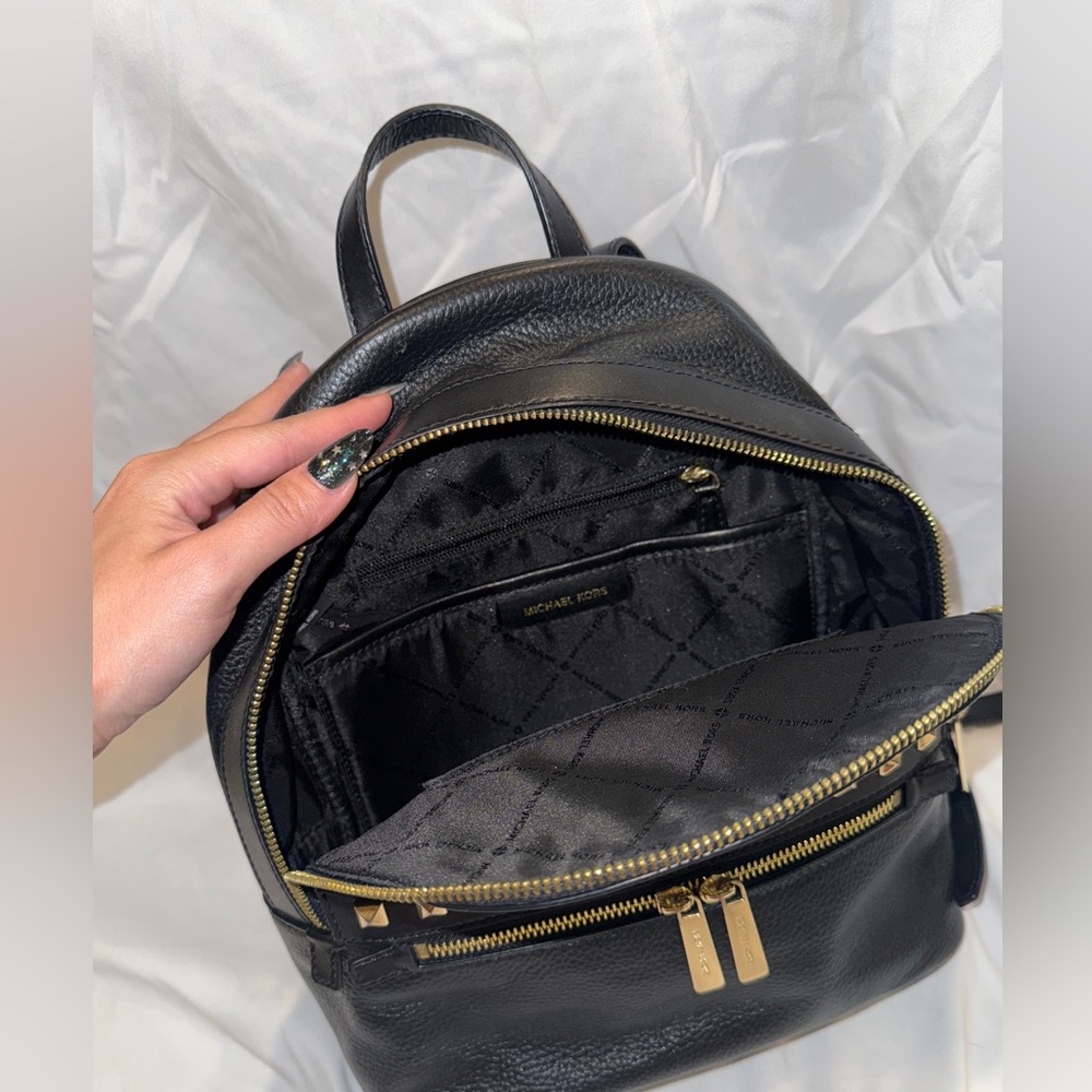 Michael Kors Black and Gold Studded Backpack - Picture 7 of 11